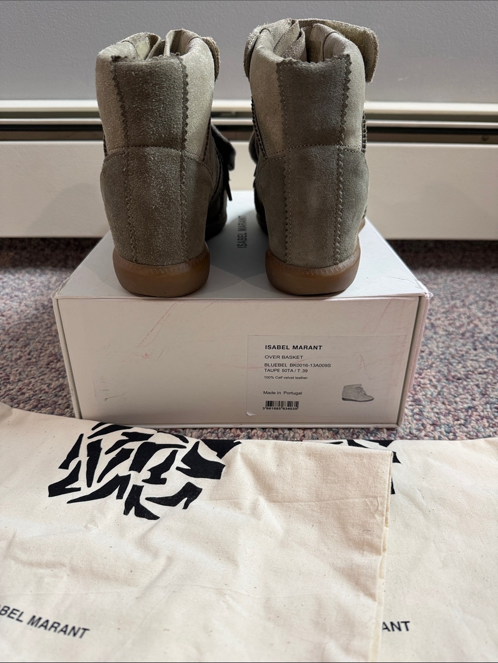Isabel Marant Over Basket Bluebel Wedge Sneakers - Taupe - Picture 4 of 11